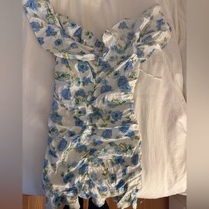 Zara Blue Floral Ruffle Dress